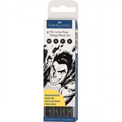 FABER-CASTELL RITPENNSET PITT ARTIST MANGA 4 BLACK