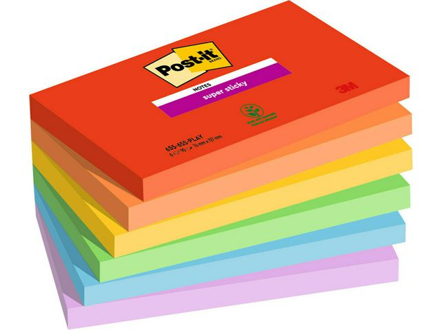 3M POST-IT SUPERSTICKY 76X127MM COSMIC 6-FÄRGER