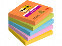 3M POST-IT 654 SUPERSTICKY 76X76MM 5-FÄRGER