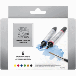 WINSOR & NEWTON WATER COLOUR MARKER 6-SET