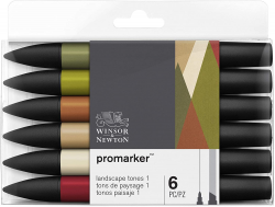 WINSOR & NEWTON PROMARKER 6 LANDSCAPE TONES