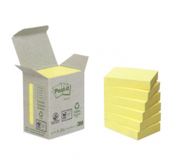 NOTES POST-IT 100% RECYCL 38X51 GUL 6/FP