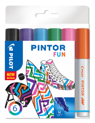 PILOT PINTOR MARKER FUN MEDIUM 6-PACK