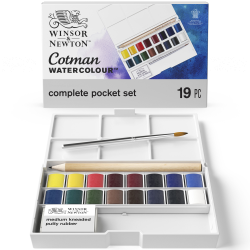 AKVARELLSET COTMAN DELUX POCKET 16-SET