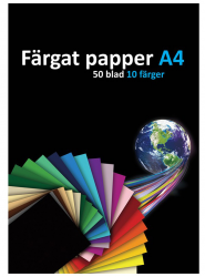 MATTON FÄRGAT PAPPER A4 120 GRAM 50-PACK, SET OM 10 FÄRGER