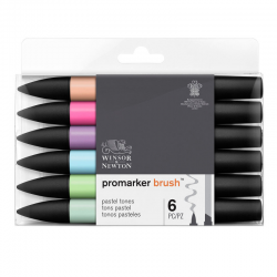 WINSOR & NEWTON PROMARKER BRUSH 6 PASTEL TONES