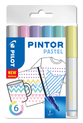 PILOT PINTOR MARKER PASTEL FINE 6-PACK