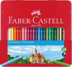 FABER-CASTELL REDLINE HEXAGONAL METALLETUI 24-SET