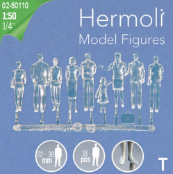 HERMOLI STÅENDE FIGURER 1:50 18ST TRANSPARENT