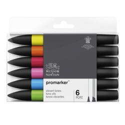 WINSOR & NEWTON PROMARKER 6 VIBRANT TONES