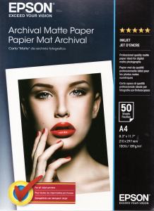 BLÄCKSTRÅLEPAPPER EPSON ARCHIVAL 192G. A4 50-PACK