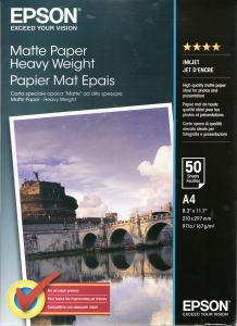 BLÄCKSTRÅLEPAPPER EPSON MATTE 167G. A4 50-PACK