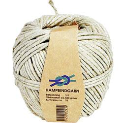 SNÖREN HAMPGARN 3/1, 500G, TJOCKLEK 3MM, 80 METER